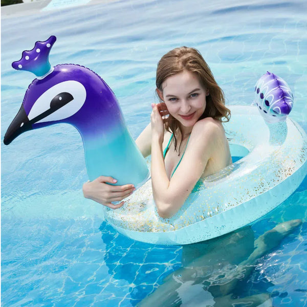 TRANSLINK Inflatable Peacock Pool Float Ride On Fun Pool Floats Summer