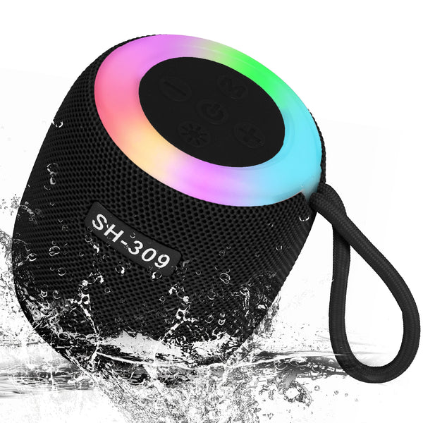 Bluetooth Speaker Stocking Stuffers for Men Women Teens Boys Girls Portable Wireless IPX5 Waterproof White Elephant Gifts for Adults Up to 6H Playtime for Home Party Outdoor (Black)