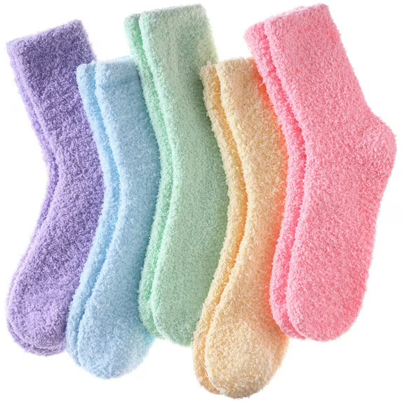 TRANSLINK Womens Fluffy Socks Cozy Fluffy Winter Warm Socks Microfiber Soft Home Sleeping Socks