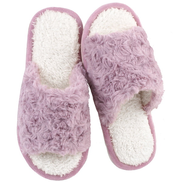 TRANSLINK Cozy Slippers Fuzzy Memory Foam Slippers Comfortable Lightweight Open Toe Ideal for Women Gift