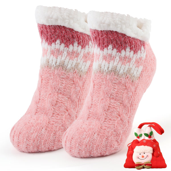 TRANSLINK Slipper Socks for Women with Gripper Winter Socks Warm Cozy Xmas Gift