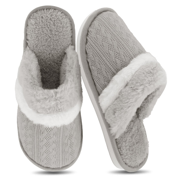 TRANSLINK Cozy Slippers with Memory Foam Comfort Fuzzy Material Lightweight for Home Indoor Outdoor