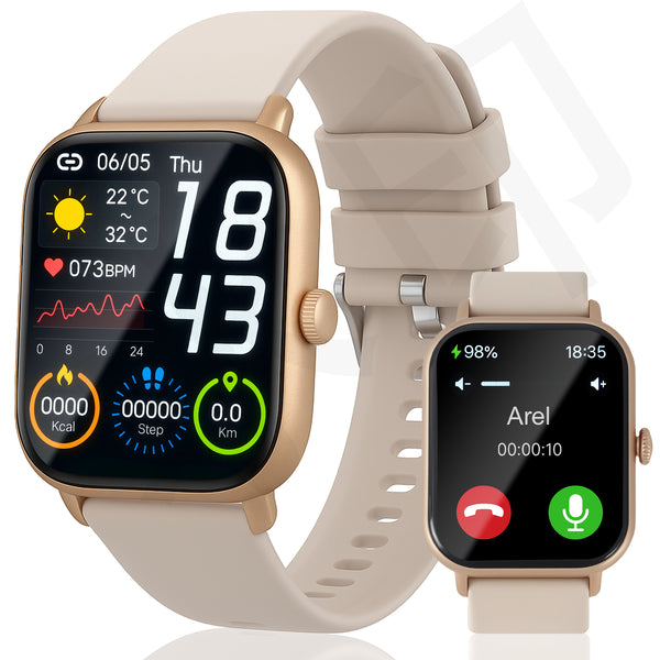 AHANSI 2.01" HD Smart Watches for Women Men 150 Sport Modes Smartwatch Bluetooth Music Control for iphone android