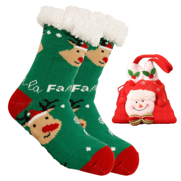 TRANSLINK Women Slipper Socks with Grippers Non Slip Sherpa Lined Slipper Socks