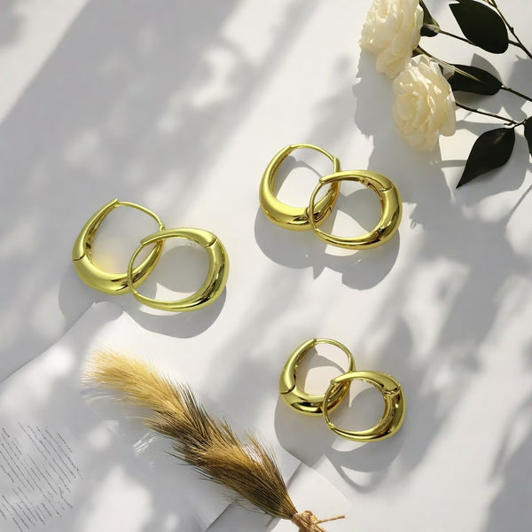 MiracDan 18K Gold Plated Hoop Earrings for Women Hypoallergenic Gift Set