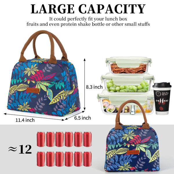 Lunch Box Women Insulated Leakproof Lunchbox for Work Office Willow leaf