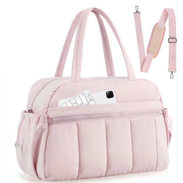 TRANSLINK Gym Bag for Women Personal Item Overnight Bag with Trolley Sleeve(Pink)