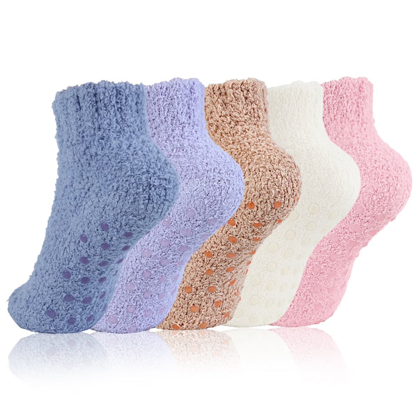 TRANSLINK Women Fuzzy Socks with Non Slip Grip Soft Warm Gift Idea for Her on Holidays Anniversaries